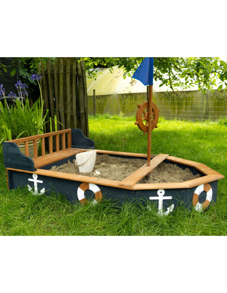 AXI Wooden Sandbox Doris Pirate Ship with Storage + Cover 153 cm