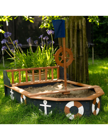 AXI Wooden Sandbox Doris Pirate Ship with Storage + Cover 153 cm