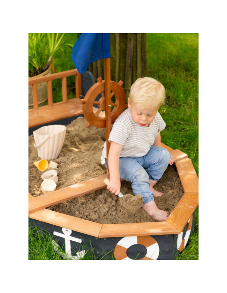 AXI Wooden Sandbox Doris Pirate Ship with Storage + Cover 153 cm