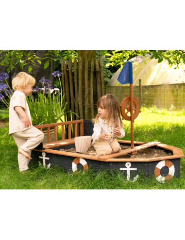 AXI Wooden Sandbox Doris Pirate Ship with Storage + Cover 153 cm