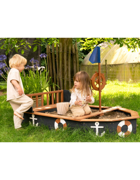 AXI Wooden Sandbox Doris Pirate Ship with Storage + Cover 153 cm