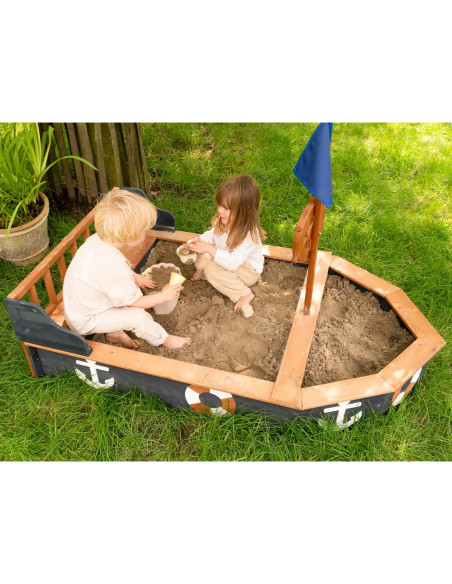 AXI Wooden Sandbox Doris Pirate Ship with Storage + Cover 153 cm
