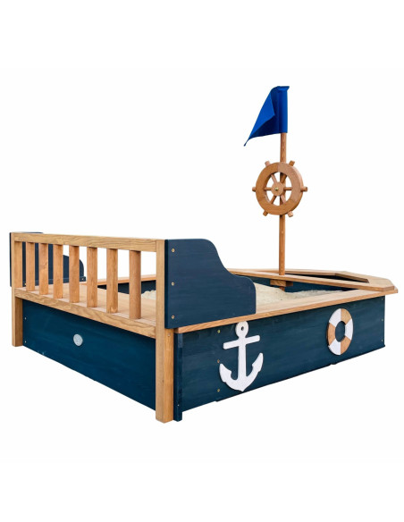 AXI Wooden Sandbox Doris Pirate Ship with Storage + Cover 153 cm