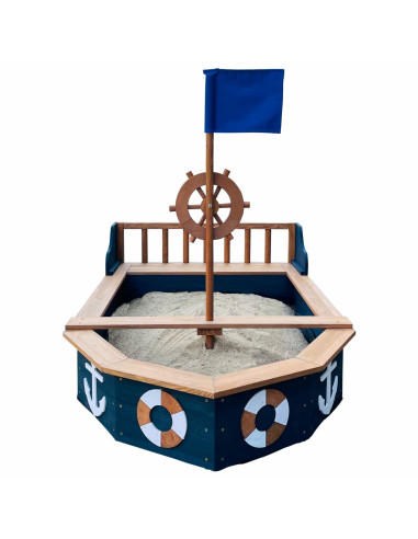 AXI Wooden Sandbox Doris Pirate Ship with Storage + Cover 153 cm