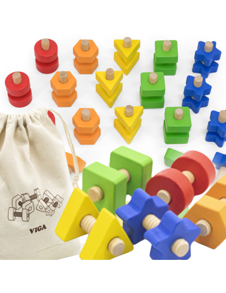 VIGA "Nuts and Bolts Match and Twist" įgūdžių žaislas