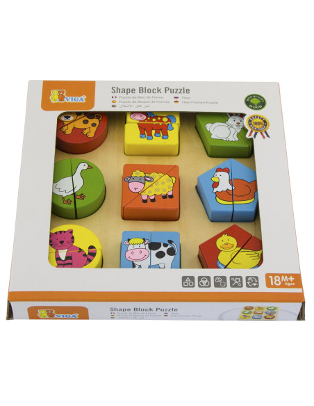 VIGA edukacinės medinės dėlionės su gyvūnais