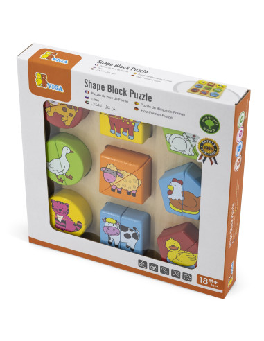 VIGA edukacinės medinės dėlionės su gyvūnais