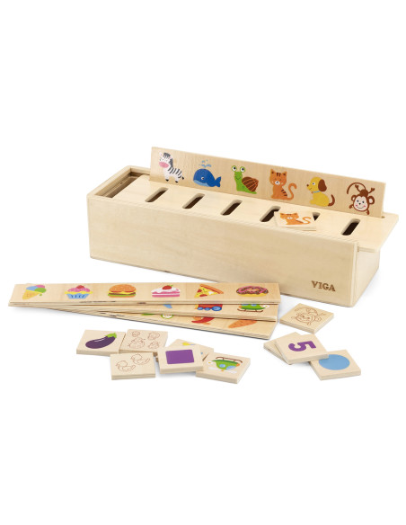 VIGA Medinis edukacinis rūšiavimo žaidimas Gyvūnai Vaisiai Daržovės Montessori