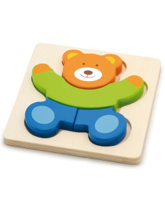 VIGA Baby's First Wooden Puzzle Teddy Bear