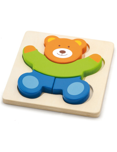 VIGA Baby's First Wooden Puzzle Teddy Bear