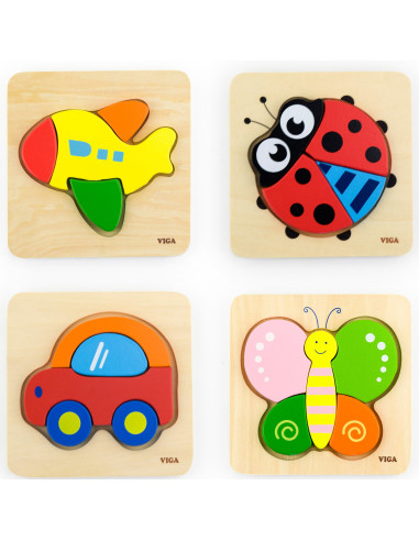 VIGA Baby's First Wooden Puzzle Teddy Bear