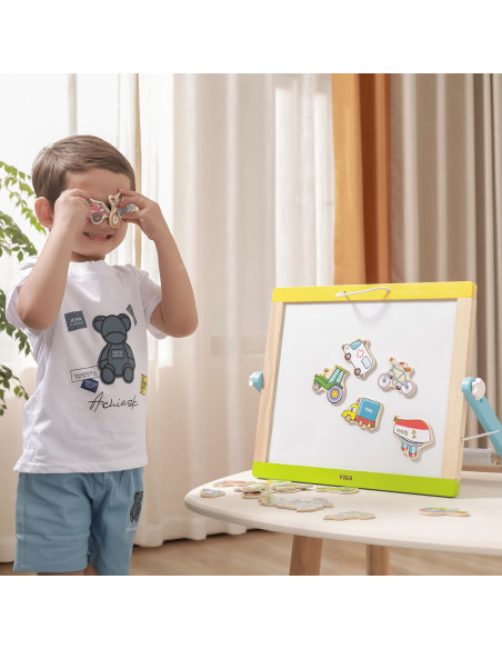 VIGA Wooden Vehicle Magnets Set