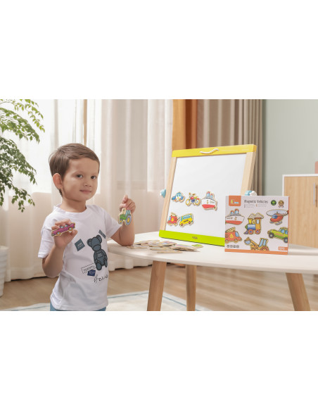 VIGA Wooden Vehicle Magnets Set