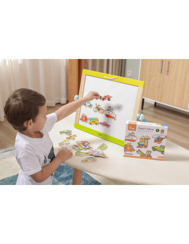 VIGA Wooden Vehicle Magnets Set