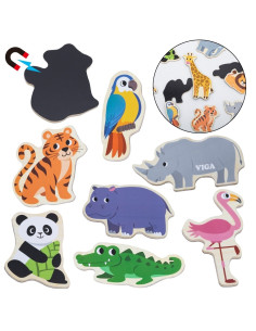 VIGA Wooden Magnets Wild Animals – Colorful Educational Magnets 18M+