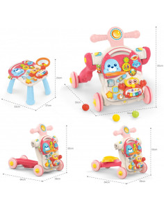 WOOPIE BABY Pchacz Chodzik Stolik Edukacyjny Hulajnoga Jeździk 4w1 2