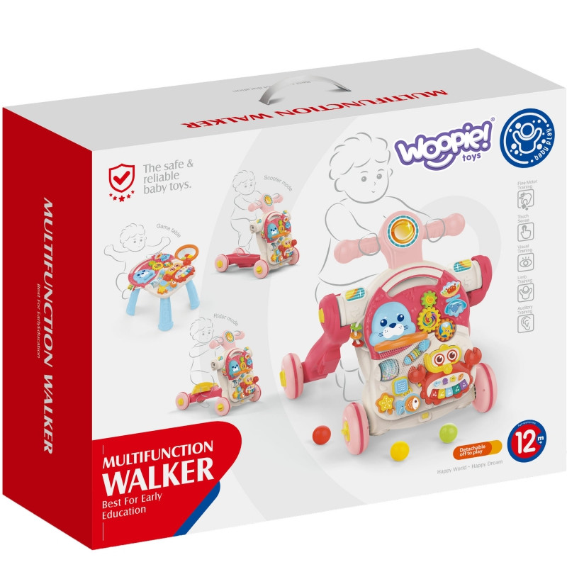 WOOPIE BABY Vaikiškas vežimėlis Edukacinis stalas Scooter Rider 4in1