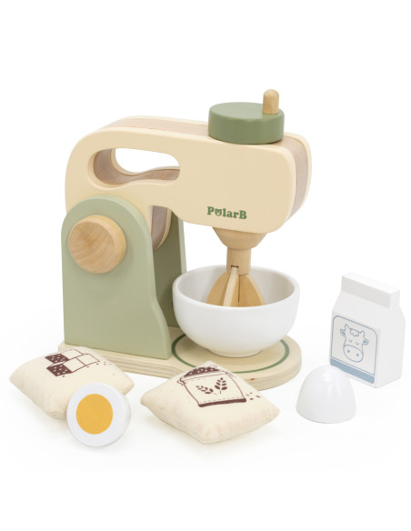 VIGA PolarB Wooden Kitchen Mixer Green + Accessories