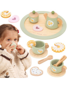 VIGA Wooden Spring Tea Set - 15 pieces