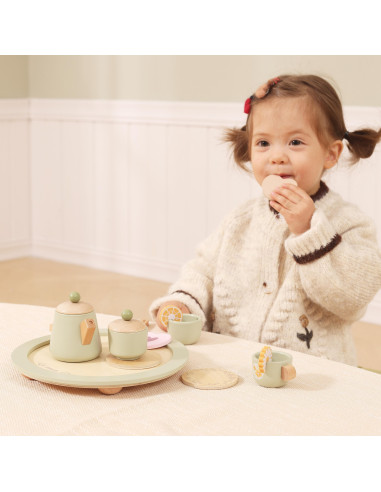 VIGA Wooden Spring Tea Set - 15 pieces