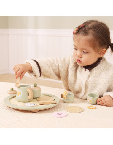 VIGA Wooden Spring Tea Set - 15 pieces
