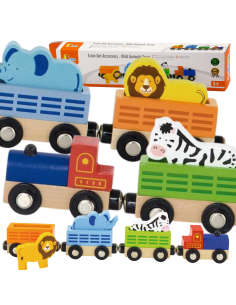 VIGA Train Accessories Set - ZOO Wild Animal Train