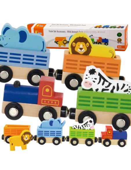 VIGA Train Accessories Set - ZOO Wild Animal Train
