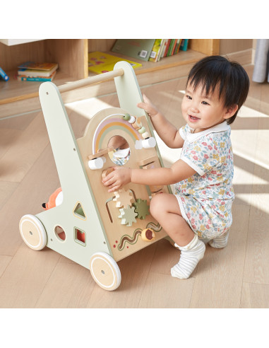 VIGA PolarB Wooden Push Walker Green Educational