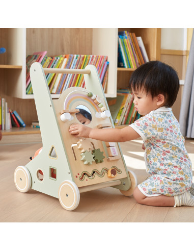 VIGA PolarB Wooden Push Walker Green Educational