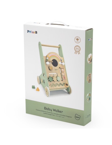 VIGA PolarB Wooden Push Walker Green Educational