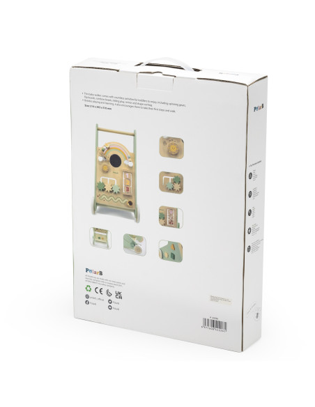 VIGA PolarB Medinė stumiama vaikštynė Žalia edukacinė