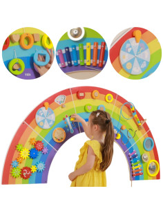 VIGA Wooden Sensory-Manipulation Board EDU Rainbow FSC Certificate