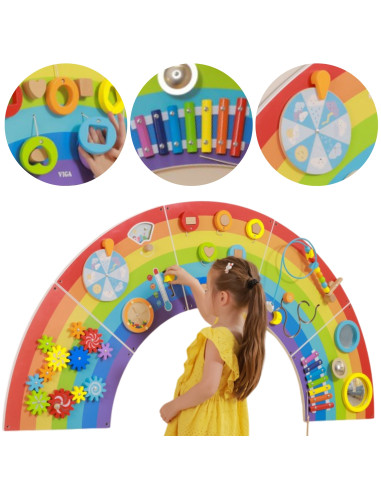 VIGA Wooden Sensory-Manipulation Board EDU Rainbow FSC Certificate
