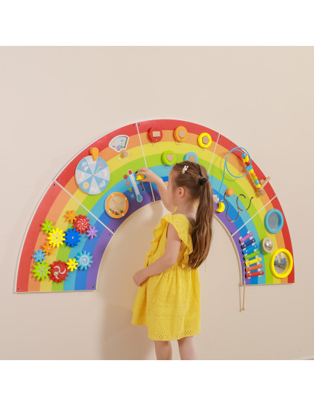 VIGA Wooden Sensory-Manipulation Board EDU Rainbow FSC Certificate