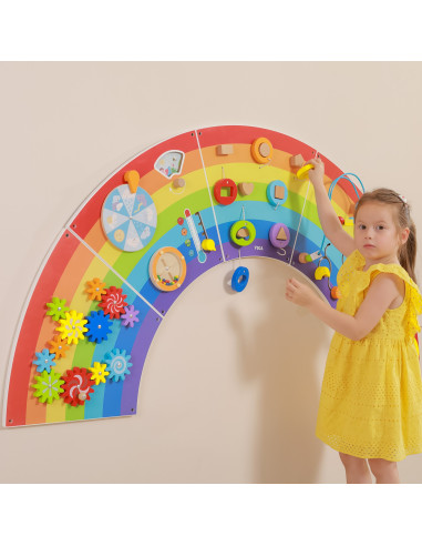 VIGA Wooden Sensory-Manipulation Board EDU Rainbow FSC Certificate