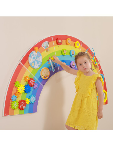 VIGA Wooden Sensory-Manipulation Board EDU Rainbow FSC Certificate