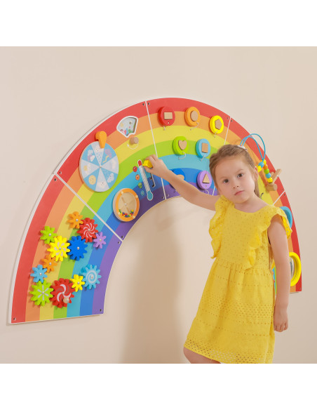 VIGA Wooden Sensory-Manipulation Board EDU Rainbow FSC Certificate