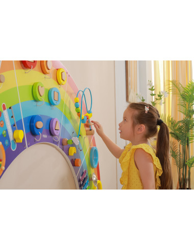 VIGA Wooden Sensory-Manipulation Board EDU Rainbow FSC Certificate