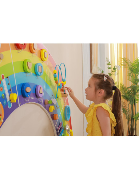 VIGA Wooden Sensory-Manipulation Board EDU Rainbow FSC Certificate