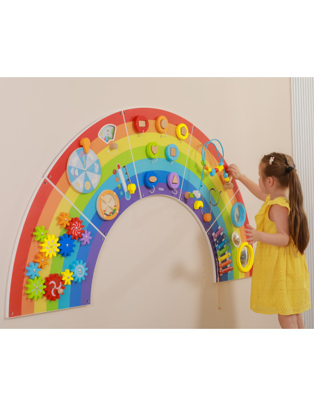 VIGA Wooden Sensory-Manipulation Board EDU Rainbow FSC Certificate