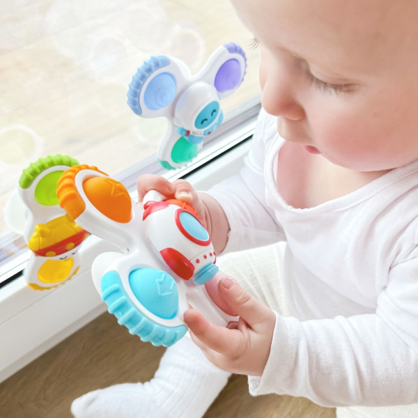 WOOPIE BABY Spinner Sensory Toy Rocket Space Ufo 3 vnt.