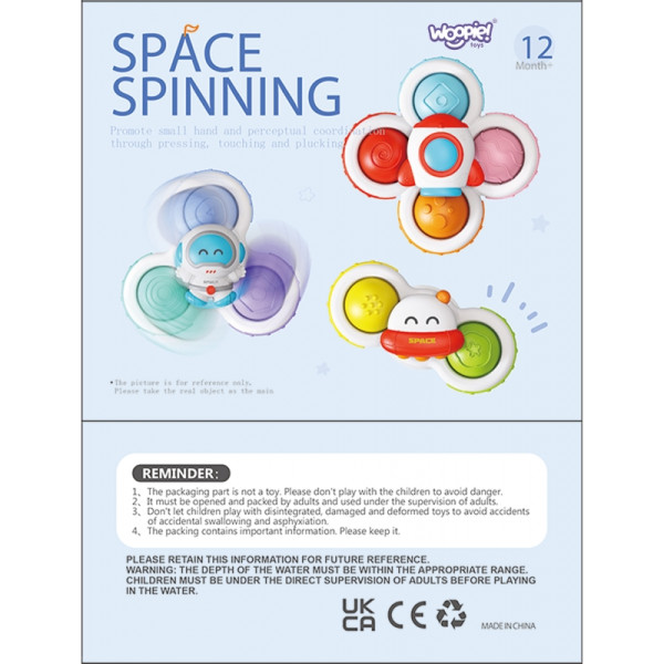 WOOPIE BABY Spinner Sensory Toy Rocket Space Ufo 3 шт.