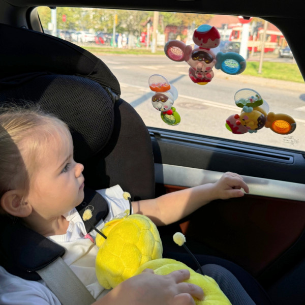 WOOPIE BABY Sensorinis žaislas su suktuku, bitė, višta, triušis, keičiami, 3 vnt.