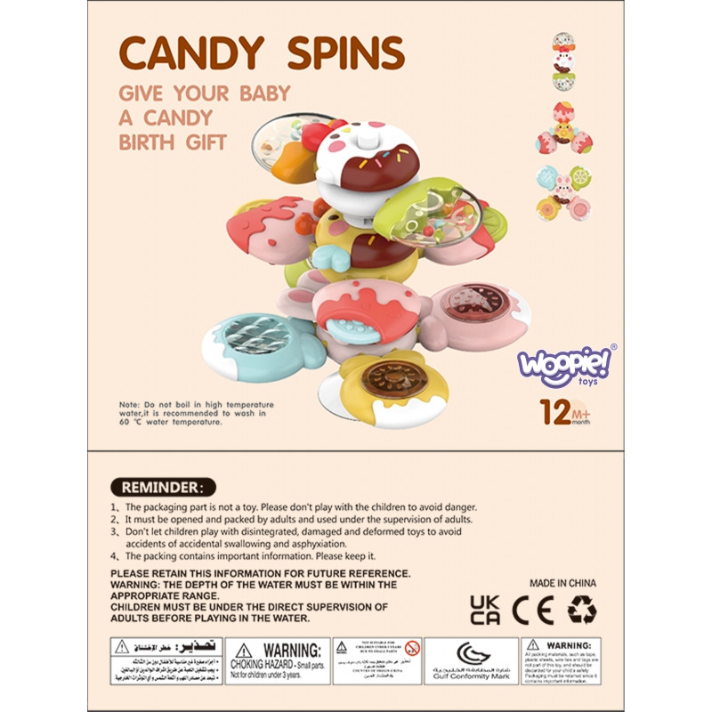 WOOPIE BABY Spinner Sensory Toy Bee Chicken Rabbit Interchangeable 3 pcs.