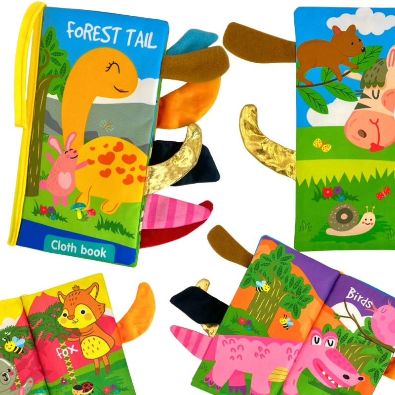 WOOPIE BABY Book with Tails of Forest Animals Material