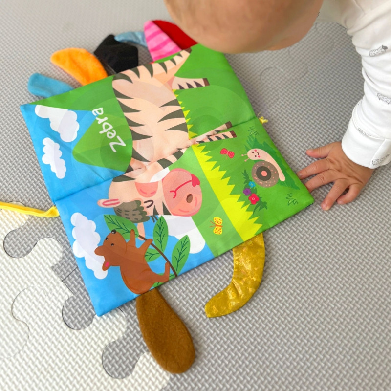 WOOPIE BABY Book with Tails of Forest Animals Material