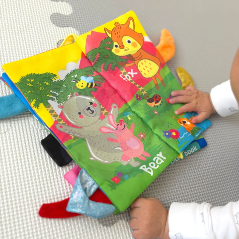 WOOPIE BABY Book with Tails of Forest Animals Material