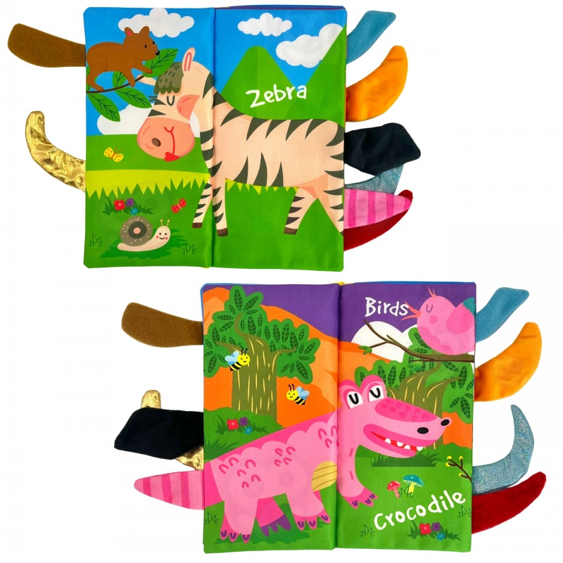 WOOPIE BABY Book with Tails of Forest Animals Material