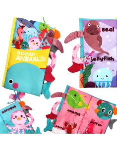 WOOPIE BABY Książeczka z Ogonkami Zwierząt Morskich Materiałowa