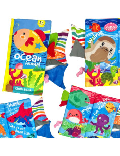 WOOPIE BABY Jūros gyvūnų uodegos knyga Medžiaga Rustling